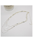 Fashion Silver Metal Chain Tassel Layered Necklace