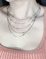 Fashion Silver Metal Chain Tassel Layered Necklace