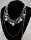 Fashion Silver Alloy Cross Heart Pearl Tassel Claw Chain Multilayer Necklace