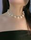 Fashion Gold Alloy Geometric Pearl Beaded Necklace