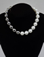 Fashion Silver Alloy Geometric Ball Pearl Beaded Necklace