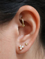 Fashion Gold Metal Geometric Pearl Stud Earrings