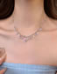 Fashion Necklace-silver Metal Inlaid Drill Drip Branches Necklace