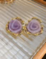 Fashion Purple Acrylic Geometric Flower Earrings