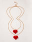 Fashion Gold Velvet Love Dual -layer Necklace