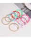 Fashion 4# Color Soft Pottery Letters Beaded Bracelet Set