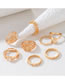 Fashion Gold Metal Inlaid Diamond Geometric Ring Set