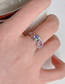 Fashion Silver Alloy Inlaid Square Diamond Love Opening Ring