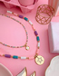 Fashion 2# Color Beads Moon Round Brand Necklace