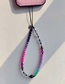 Fashion Color Gradient Soft Pottery Crystal Beading Mobile Phone Chain