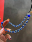 Fashion Blue Crystal Beaded Eye Mobile Phone Chain