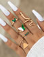 Fashion 1# Alloy Inlaid Diamond Snake -shaped Love Ring Set