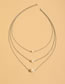 Fashion Silver Alloy Geometric Pearl Multi -layer Necklace