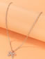 Fashion Silver Alloy Inlaid Diamond Bow Necklace
