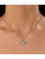 Fashion Silver Alloy Inlaid Diamond Bow Necklace