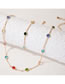 Fashion Color Alloy Color Contrasting Color Round Diamond Necklace Foot Chain Set