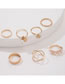 Fashion Gold Alloy Geometric Butterfly Pearl Love Ring Set