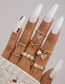 Fashion Gold Alloy Geometric Butterfly Pearl Love Ring Set