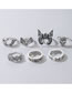 Fashion Silver Alloy Geometric Butterfly Skull Ring Set