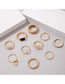 Fashion Gold Alloy Geometric Love Ring Set