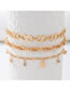 Fashion Gold Alloy Inlaid Diamond Love Flowing Pested Foot Chain Set