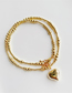Fashion Gold Copper Gold -plated Beaded Love Necklace