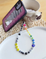 Fashion Color Geometric Soft Pottery Stitching Stripe Beaded Beads Love Smiley Eyes And Eyes Mobile Phone Chain