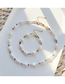 Fashion 3# Geometric Color Bead Pearl Beaded Bracelet Necklace Set