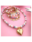 Fashion Gold Rainbow Soft Pottery Beads Love Necklace