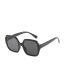 Fashion Top Black And Bottom Transparent Double Gray Film Pc Square Large Frame Sunglasses