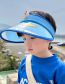 Fashion Blue Edge - Turmeric Cartoon Large Eaves Sunshade Empty Top Children's Sun Hat