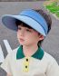 Fashion Double Color Matching - Blue Nylon Two-color Hollow Top Sun Hat With Large Brim