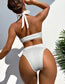 Fashion White Polyester -neck Tie Lace Cutout Conjoined Swimsuit