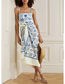 Fashion Blue Dress Polyester Printing Decorative Beach Skirt