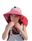 Fashion Pink Nylon Cartoon Big Brim Shawl Sun Hat