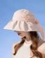 Fashion Khaki Vinyl Big Brim Sun Hat With Bowknot