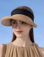 Fashion Black Straw Empty Top Roll-up Sun Hat