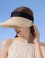 Fashion Grey Straw Empty Top Roll-up Sun Hat