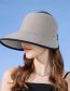 Fashion Grey Straw Big Brim Empty Top Sun Hat
