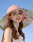Fashion Double-sided - Pink Cotton Print Sun Hat With Large Brim