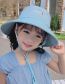 Fashion Blue Nylon Big Brim Sunscreen Bucket Hat