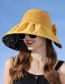 Fashion Black Vinyl Large Eaves Mosaic Straw Woven Bow Sunscreen Fisherman Hat