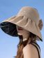 Fashion Beige Vinyl Large Eaves Mosaic Straw Woven Bow Sunscreen Fisherman Hat
