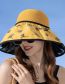 Fashion Khaki Vinyl Ginkgo Big Eaves Bow Sun Hat