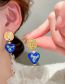 Fashion 17# Color Diamond Oval Alloy Diamond Oval Stud Earrings
