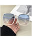 Fashion Gray -gray Black Gray Film Pc Square Frame Sunglasses