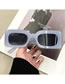 Fashion White Frame Black Gray Film Ac Square Sunglasses
