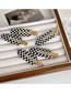 Fashion Gold Acetate Checkerboard Seamless Hair Clip