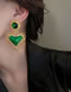 Fashion 1# Golden Flower Heart Metal Heart Earrings