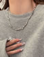 Fashion Necklace - Silver Irregular Ruffled Twist Necklace